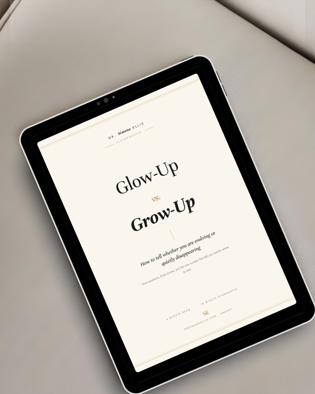 Glow-Up vs. Grow-Up, a diagnostic by Dr. Simone Ellis