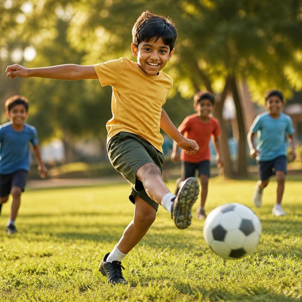 A boy around age 9