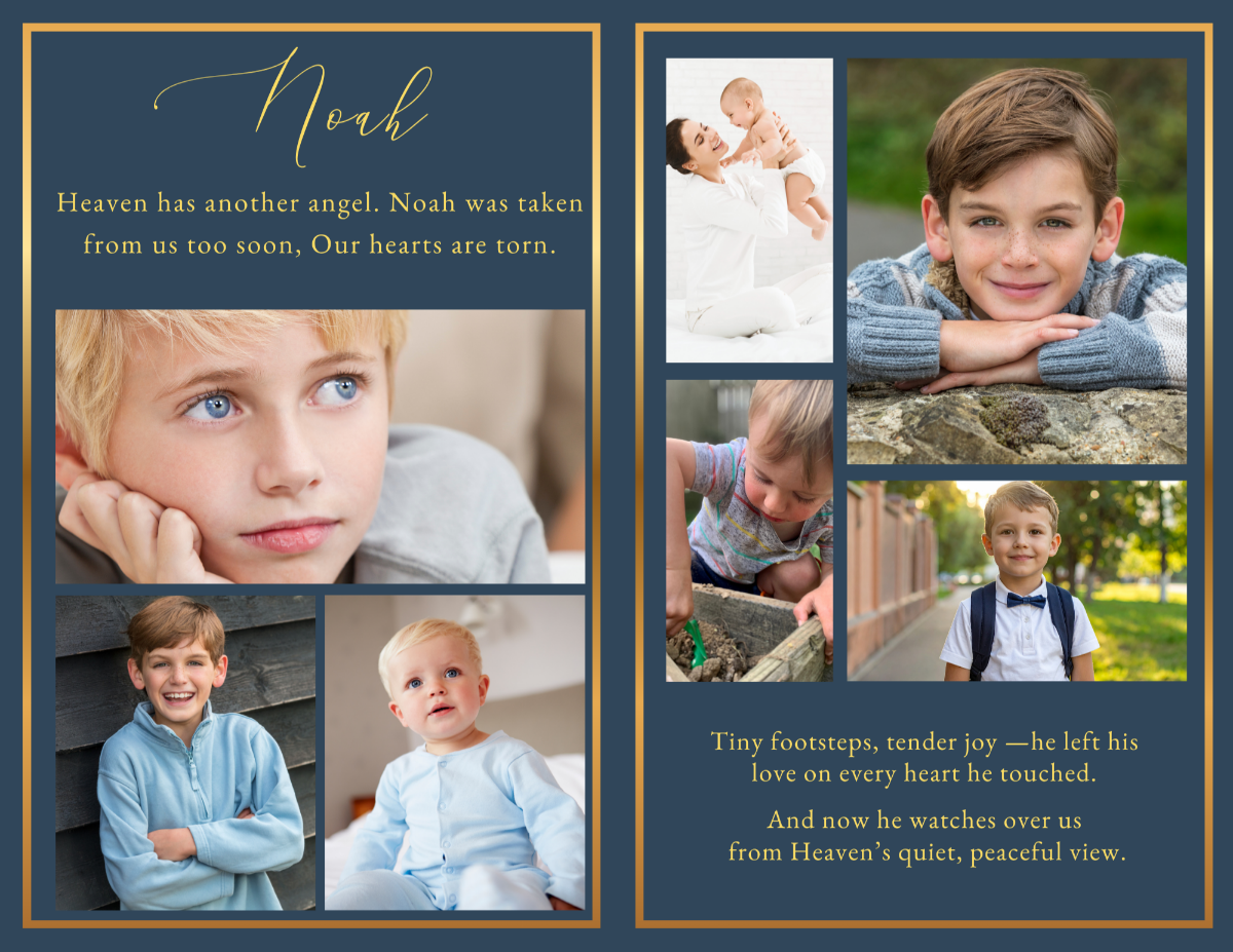 Inspiring Legacy photo collage pages featuring favorite moments with family and friends, school memories, hobbies, sports, milestones, accomplishments, faith-filled experiences, and the memories that continue to inspire future generations.