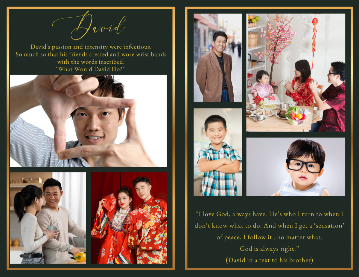 Steadfast Legacy photo collage pages featuring treasured family photographs, milestone moments, meaningful memories, and lasting reminders of a life defined by faith, love, leadership, and devotion.