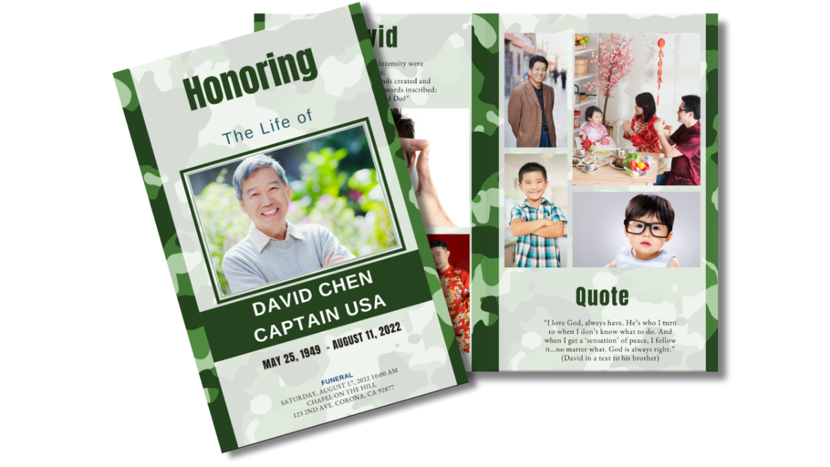 Program spread showing front cover and back thank-you page with patriotic design accents.