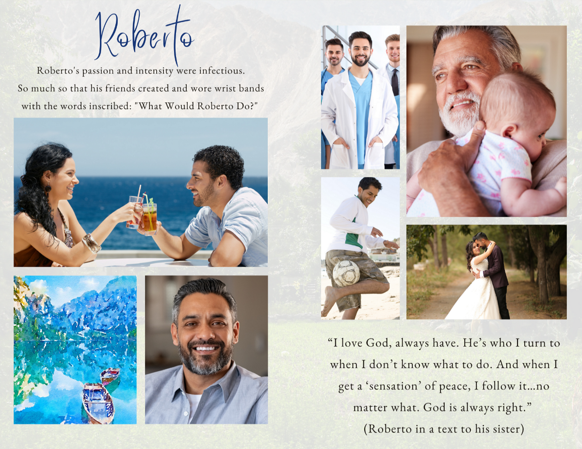 Photo collage pages displaying multiple man and companion moments in a clean, organized layout.