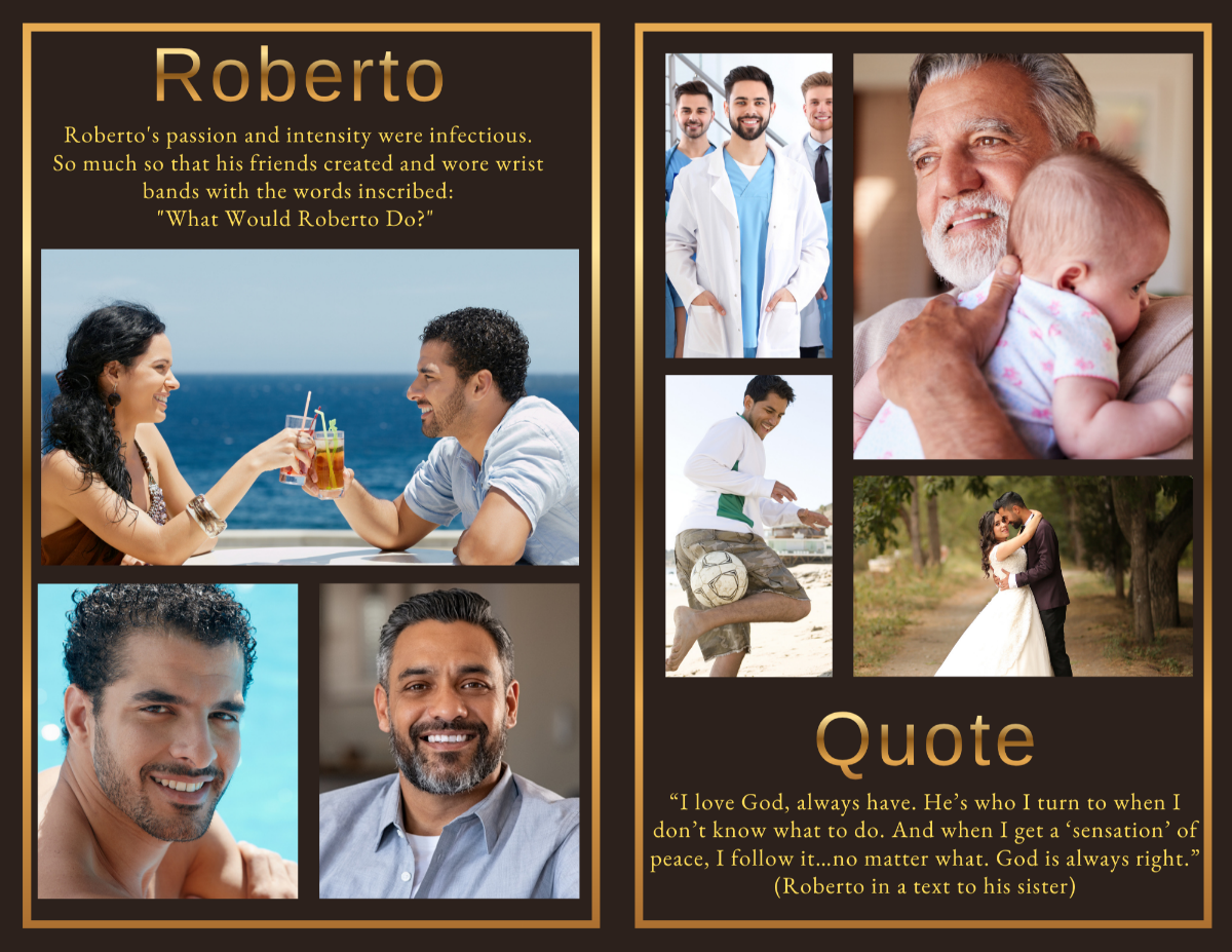 Photo collage and tribute pages showcasing cherished family relationships, lifelong friendships, treasured milestones, and memories preserved in a lasting keepsake.