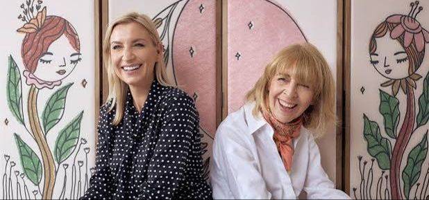 Julie Mallon and co-host Laura Buckwell recording Sleepless in Dubai