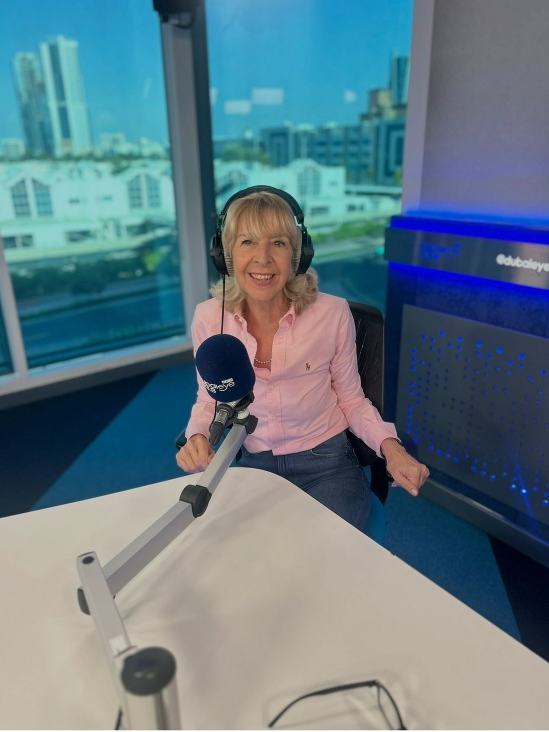 Julie Mallon presenting on Dubai Eye 103.8 FM
