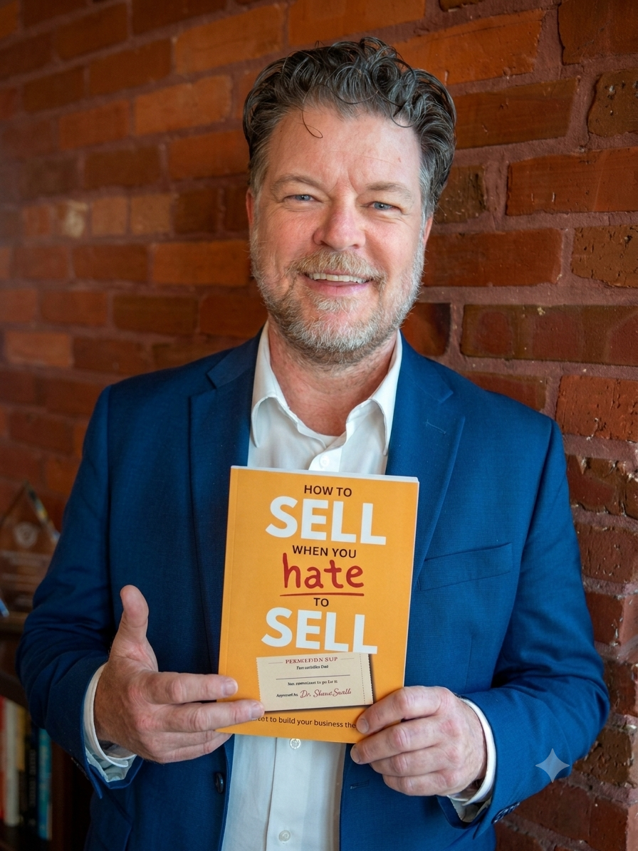 Dr. Shane Smith holding How to Sell When You Hate to Sell