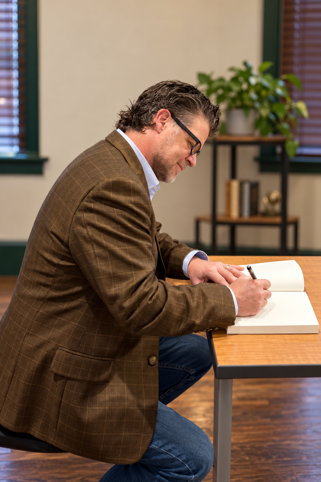 Dr. Shane Smith signing a copy of How to Sell When You Hate to Sell