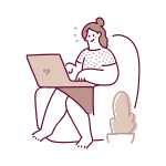 Woman working at home