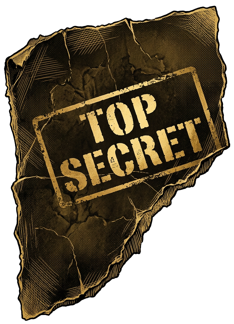 Top Secret torn document accent