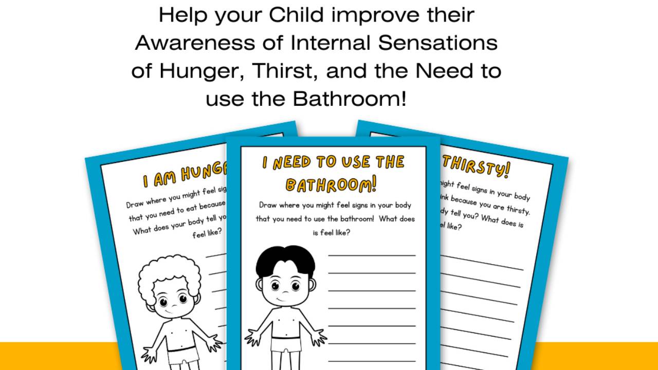 Interoception Worksheets for Body Awareness, Emotions, Potty Training