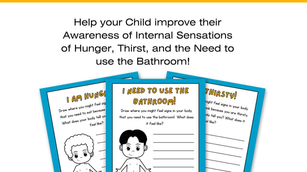 Interoception Worksheets for Body Awareness, Emotions, Potty Training