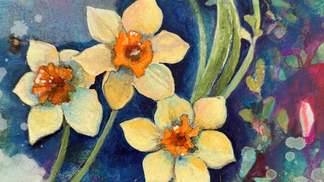 Original painting by Jennifer Currie — soft blues and spaciousness, suggesting rest and openness