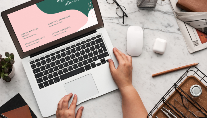 Woman building a Kajabi Website