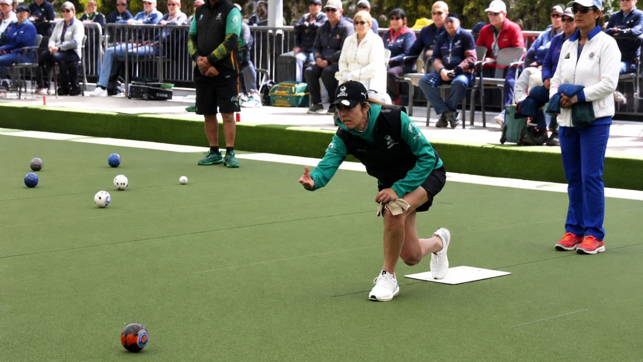 Lawn bowls delivery step
