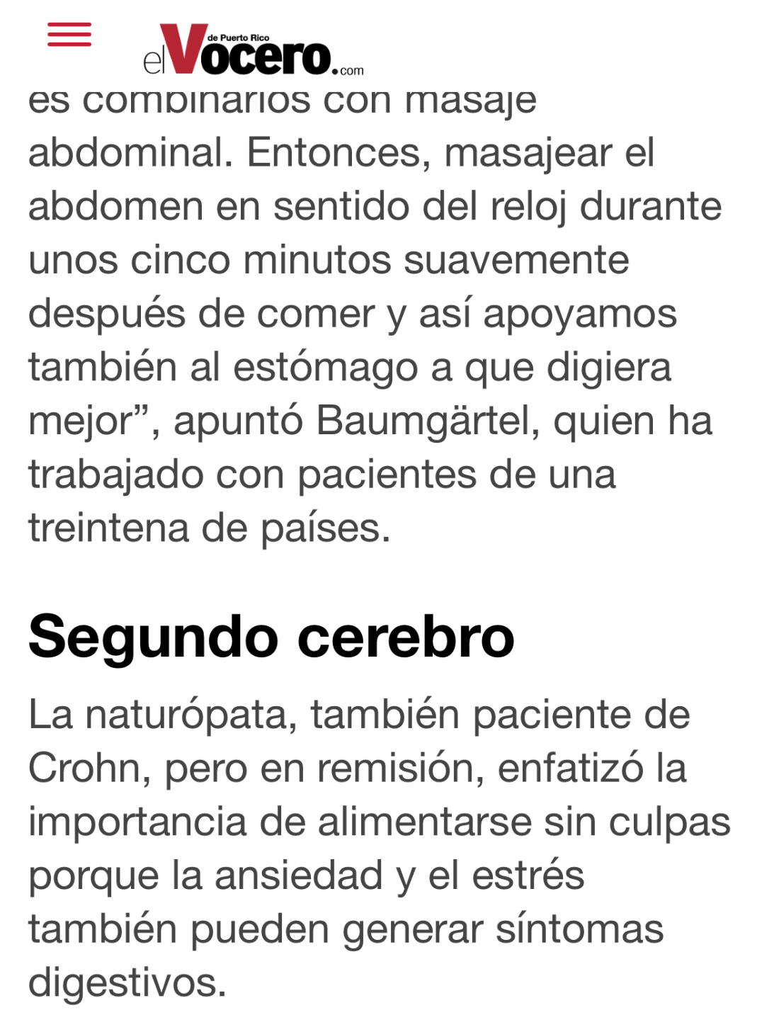 En este artículo exclusivo para El Vocero, Linda Baumgärtel explica las razones biológicas y emocionales por las que los síntomas digestivos se intensifican durante las fiestas.  Descubre cómo proteger tu colon del estrés festivo y prevenir brotes de inflamación sin aislarte de las celebraciones.