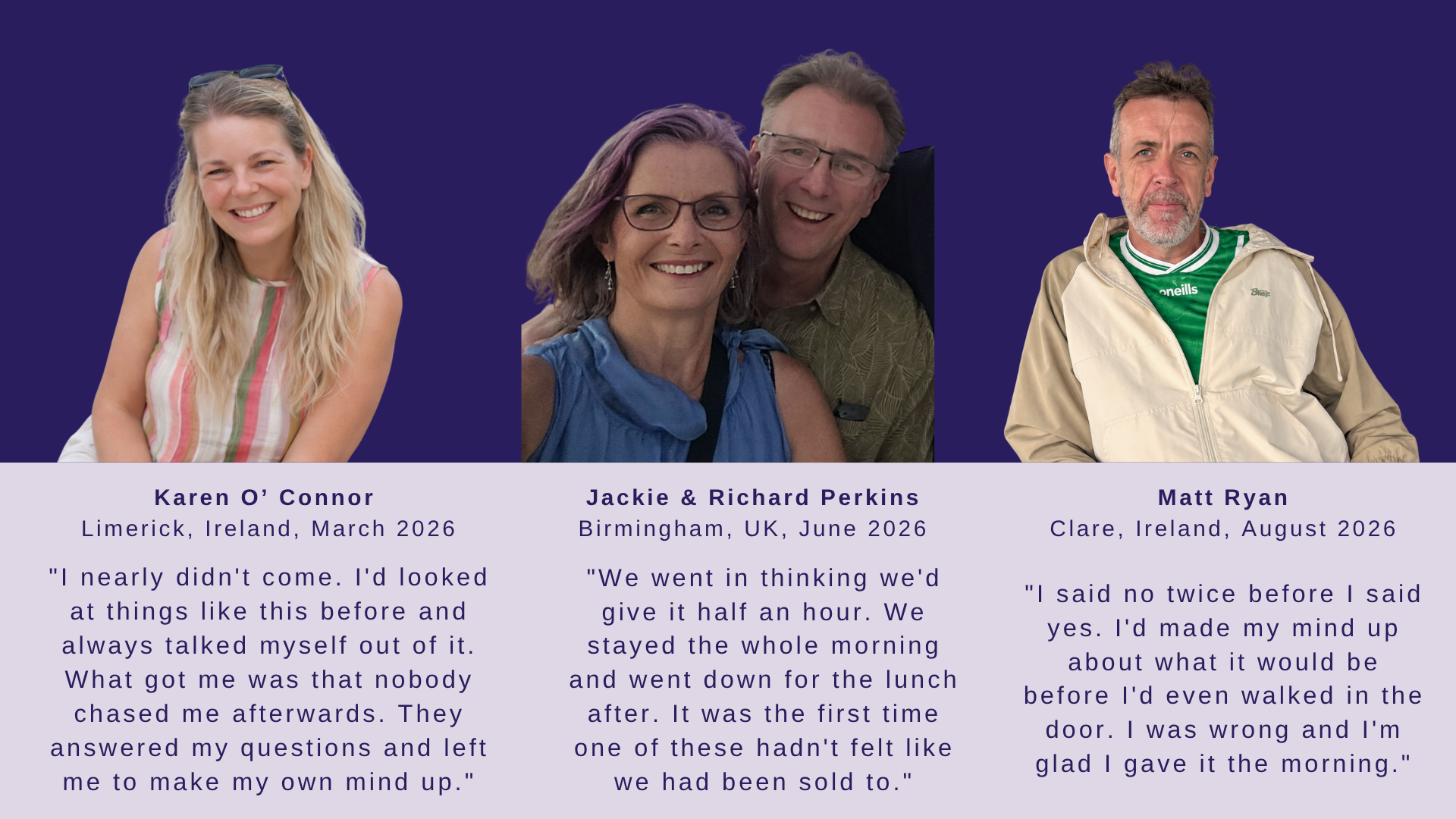 Karen O'Connor, Jackie and Richard Perkins and Matt Ryan on what it was like to attend a Together We Thrive event