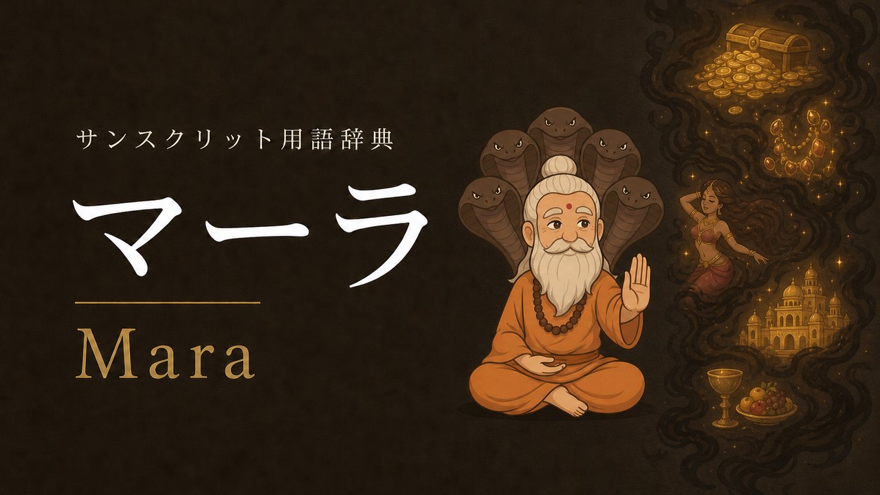マーラ (Mara・悪魔) の意味を表すイラスト (サンスクリット用語辞典)