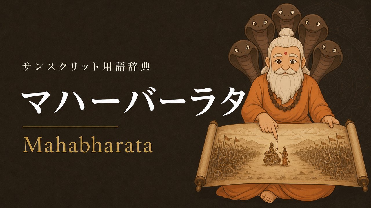 マハーバーラタ (Mahabharata) の意味を表すイラスト (サンスクリット用語辞典)