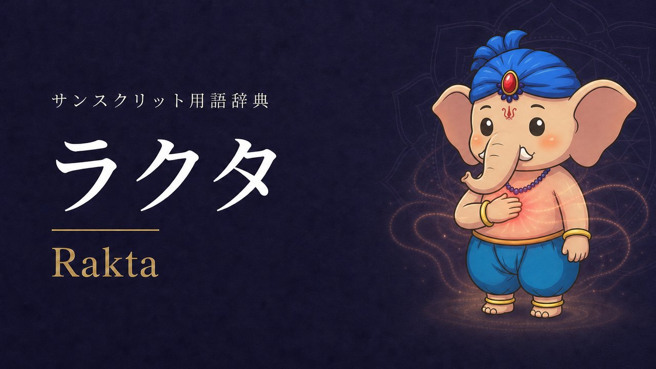 ラクタ (Rakta・色のある) の意味を表すイラスト (サンスクリット用語辞典)