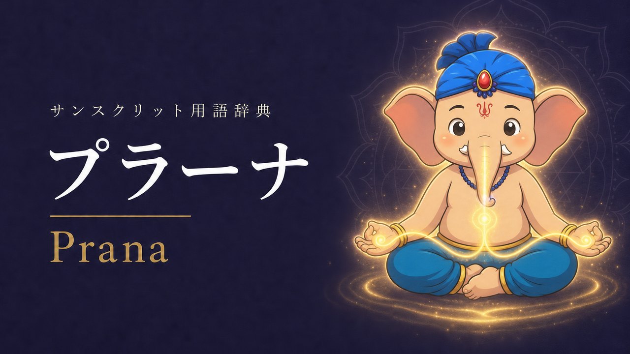 プラーナ (Prana・生命力) の意味を表すイラスト (サンスクリット用語辞典)