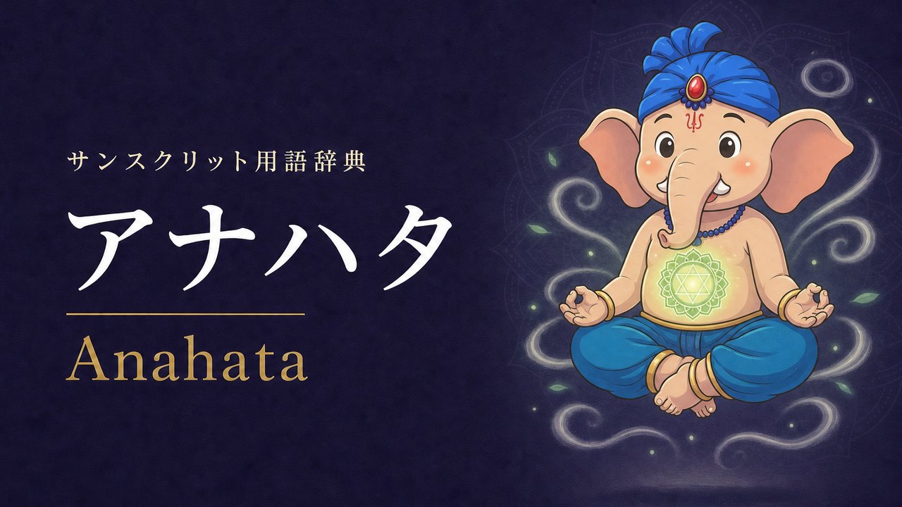 アナハタ (Anahata・打たれていない) の意味を表すイラスト (サンスクリット用語辞典)