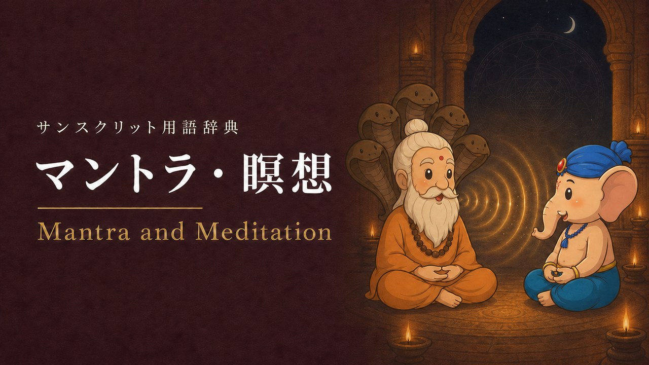 マントラ・瞑想の用語一覧のアイキャッチ画像 (サンスクリット用語辞典)