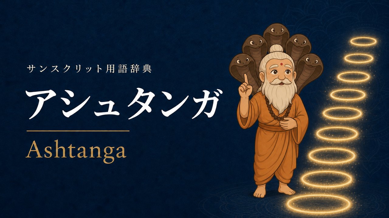 アシュタンガ (Ashtanga・8つの肢) の意味を表すイラスト (サンスクリット用語辞典)