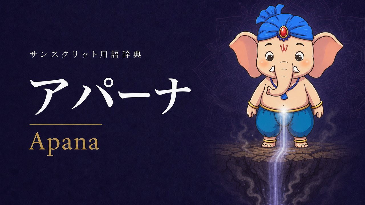 アパーナ (Apana) の意味を表すイラスト (サンスクリット用語辞典)