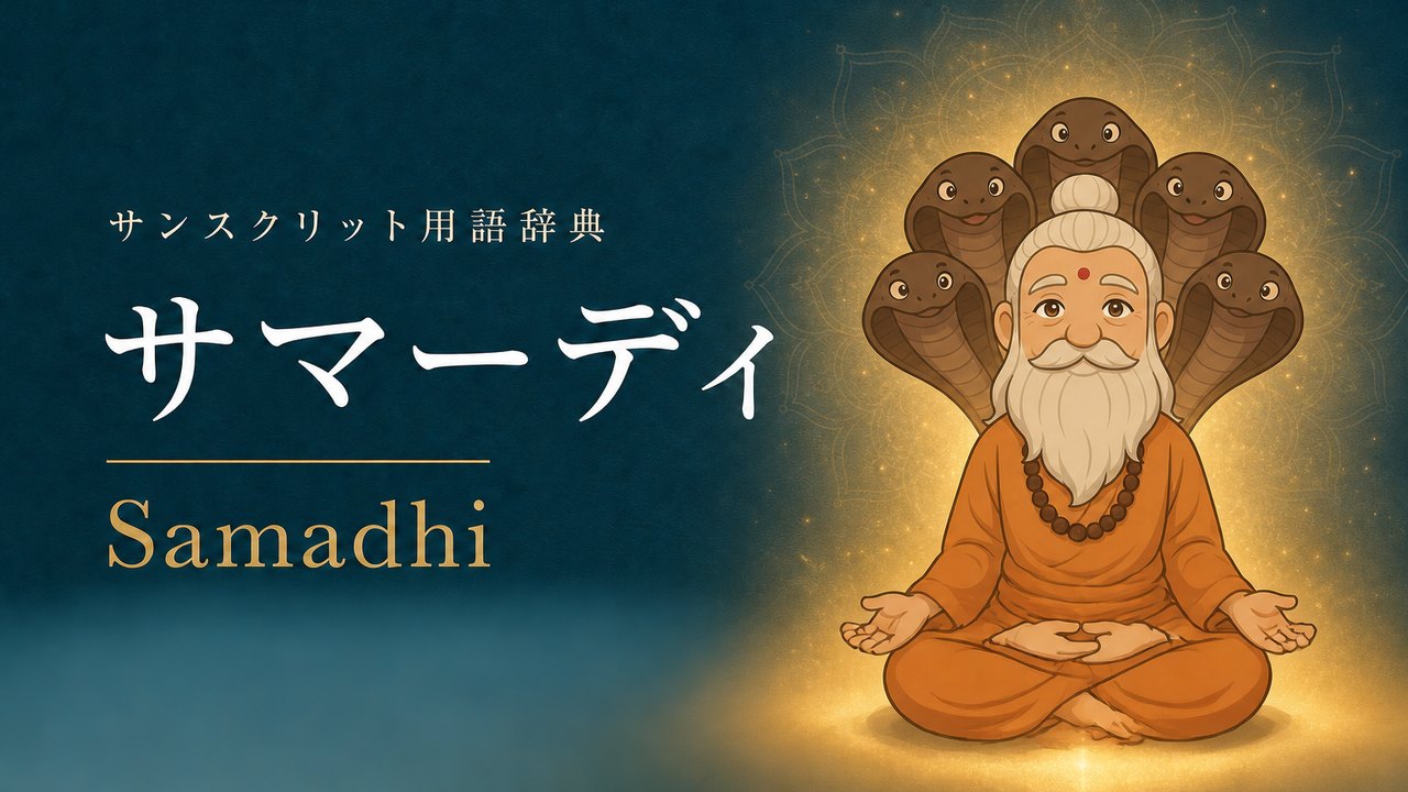 サマーディ (Samadhi) の意味を表すイラスト (サンスクリット用語辞典)