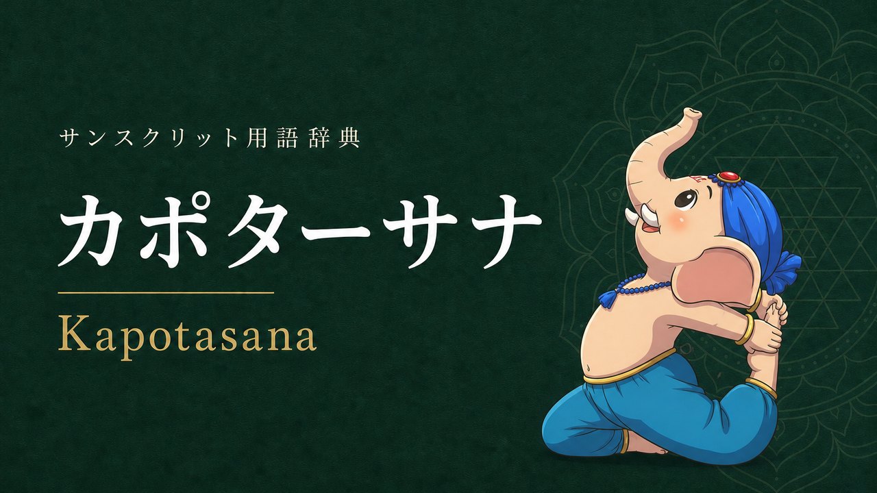 カポターサナ (Kapotasana) の意味を表すイラスト (サンスクリット用語辞典)