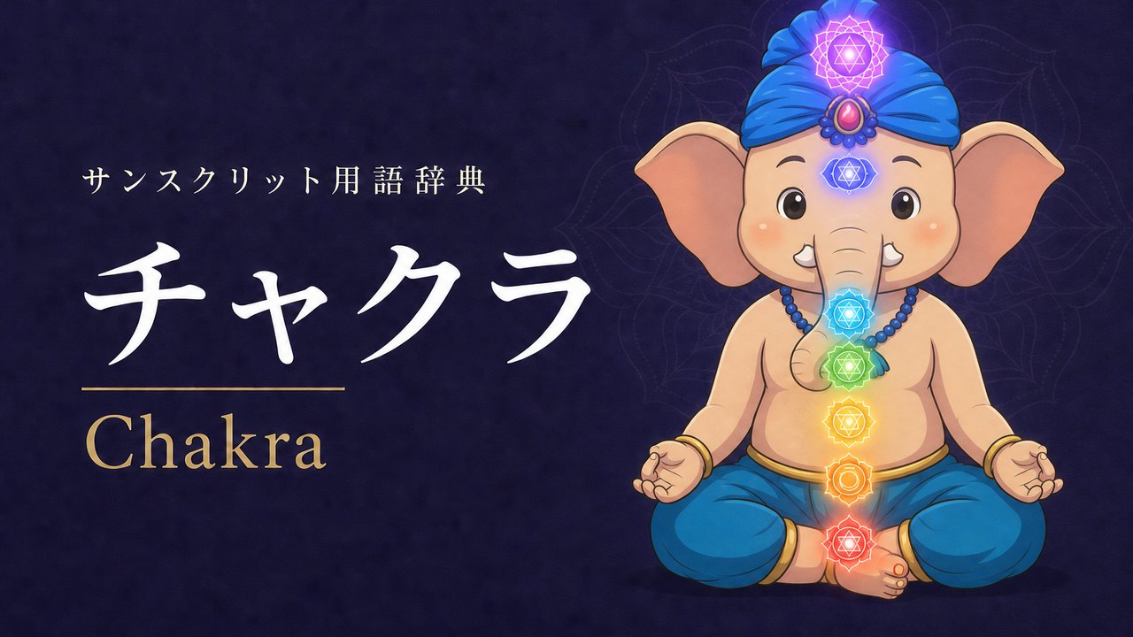 チャクラ (Chakra・車輪) の意味を表すイラスト (サンスクリット用語辞典)
