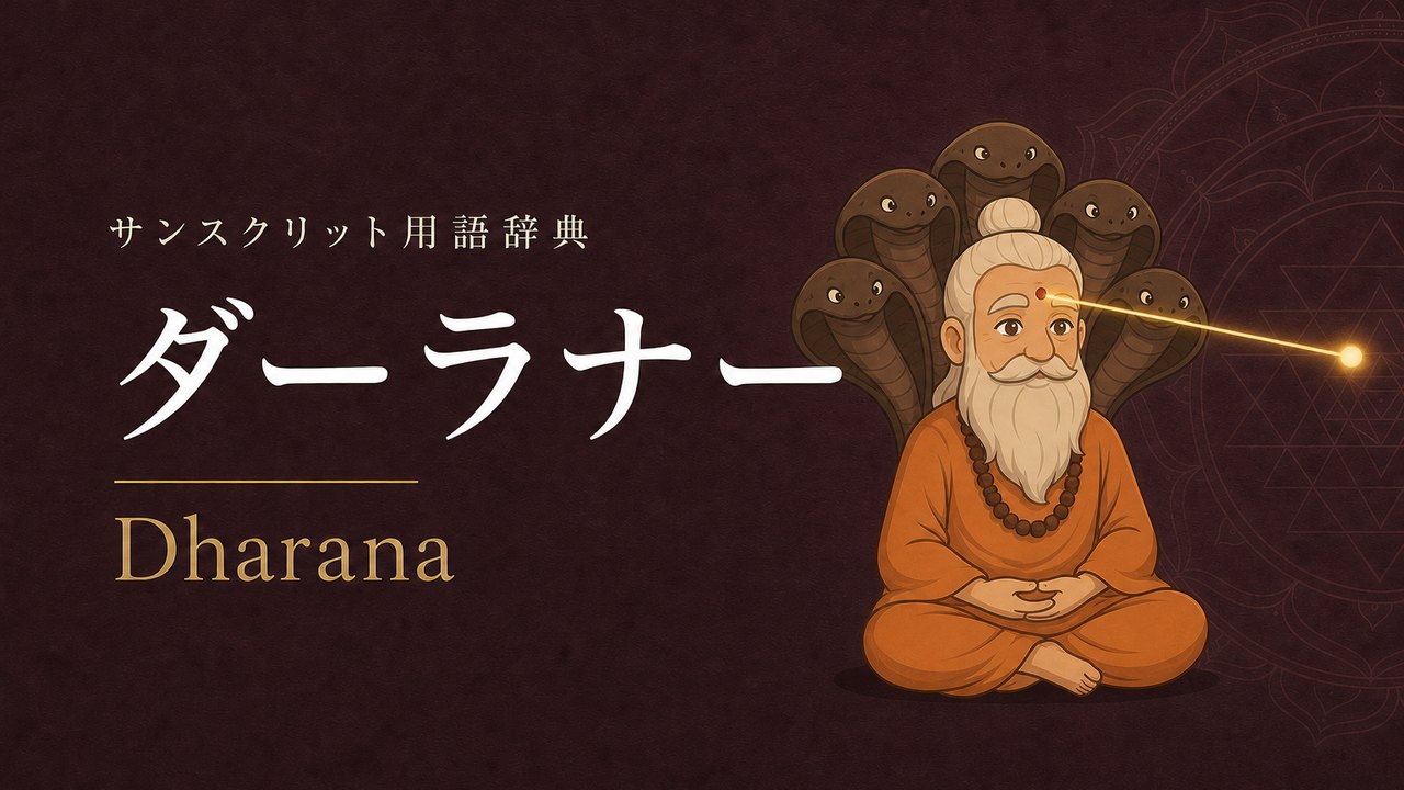 ダーラナー (Dharana) の意味を表すイラスト (サンスクリット用語辞典)