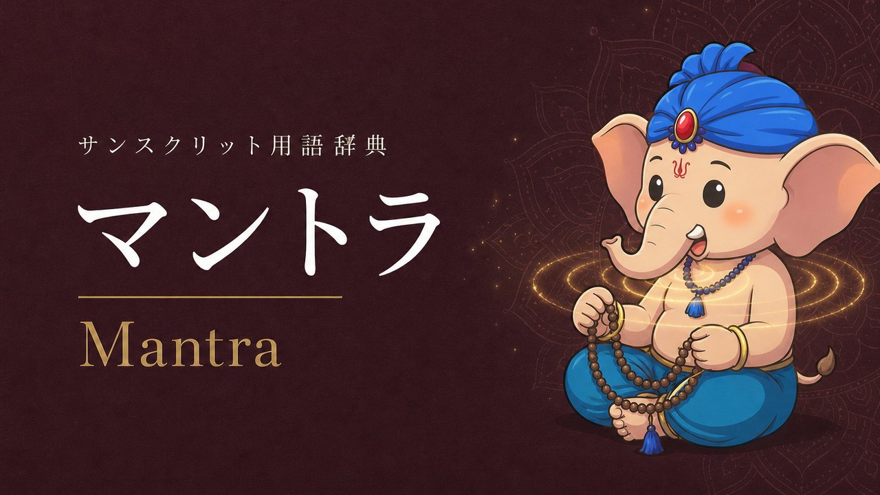 マントラ (Mantra・思考の道具) の意味を表すイラスト (サンスクリット用語辞典)