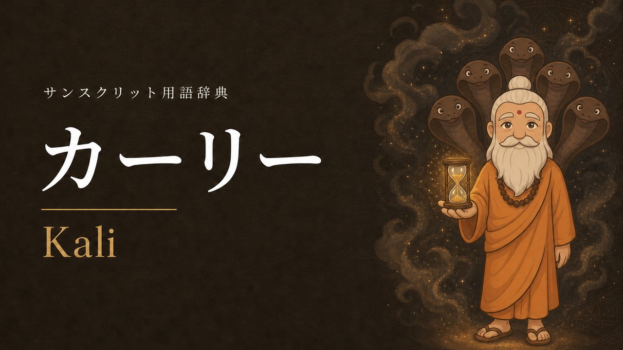 カーリー (Kali) の意味を表すイラスト (サンスクリット用語辞典)