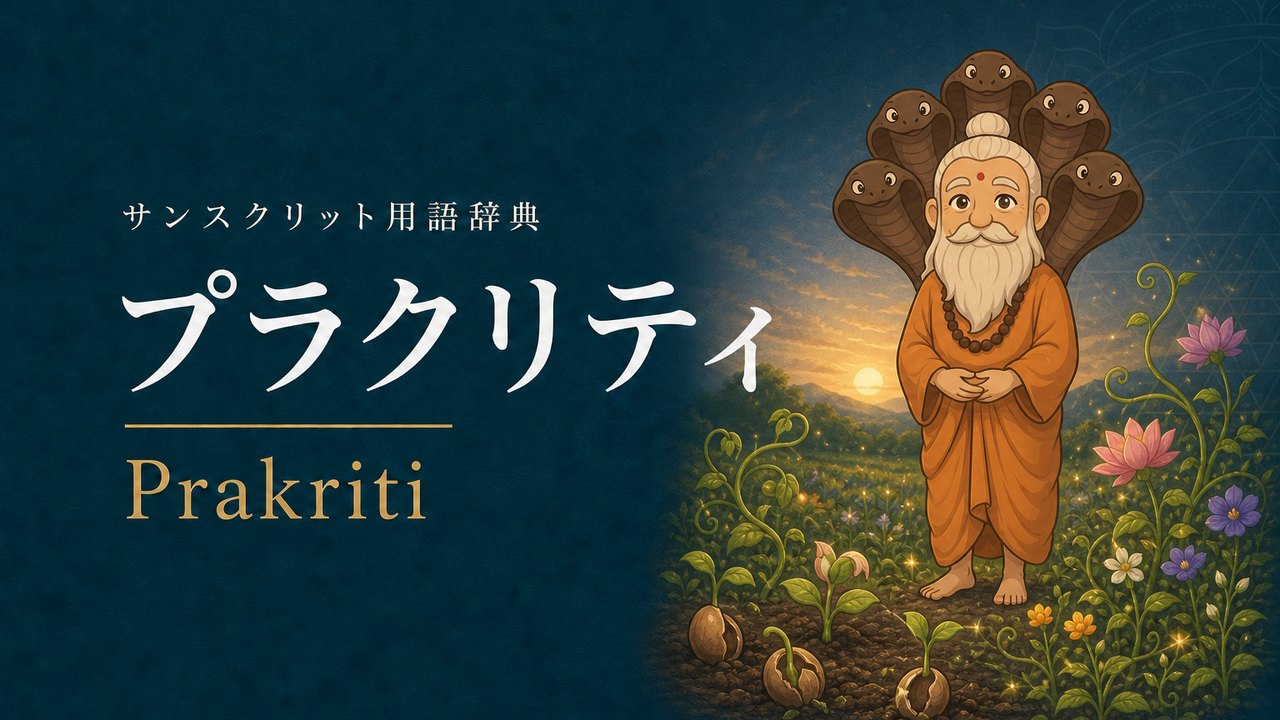プラクリティ (Prakriti・始まり) の意味を表すイラスト (サンスクリット用語辞典)