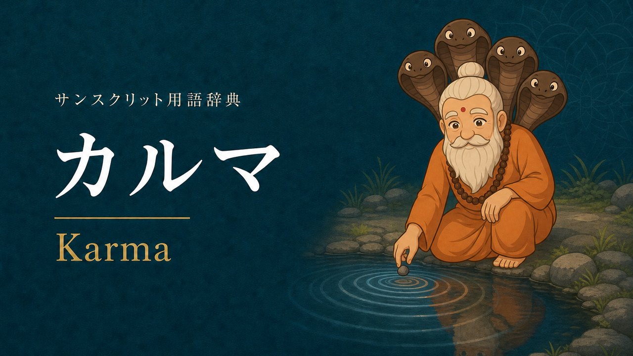 カルマ (Karma・行為) の意味を表すイラスト (サンスクリット用語辞典)