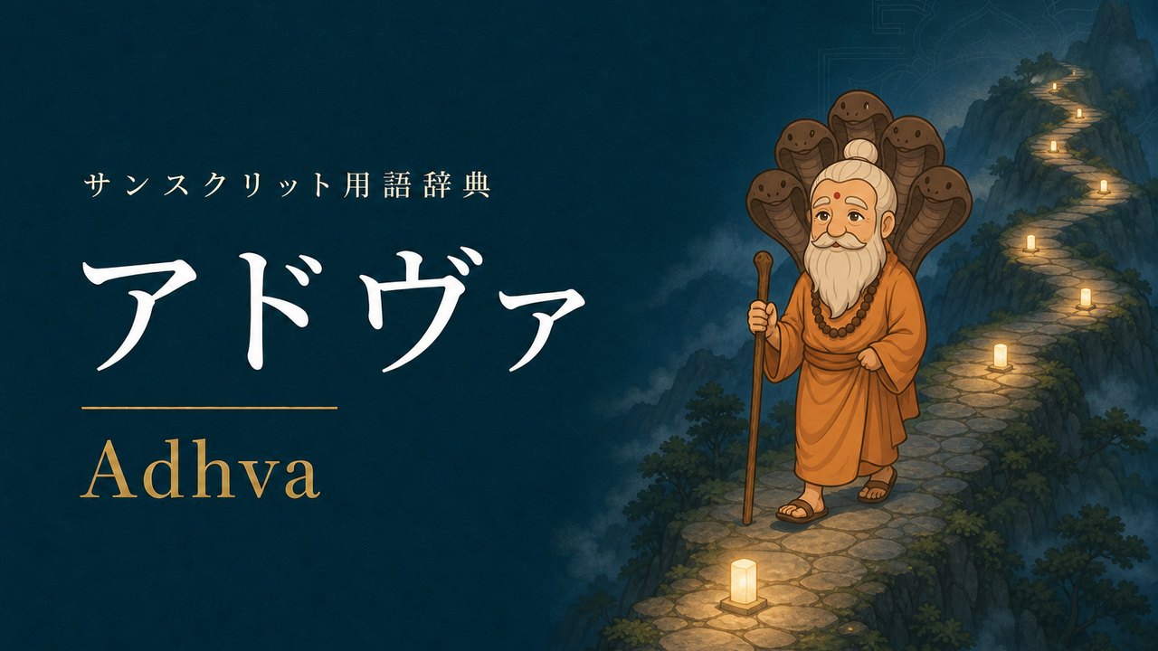 アドヴァ (Adhva・道・経路) の意味を表すイラスト (サンスクリット用語辞典)