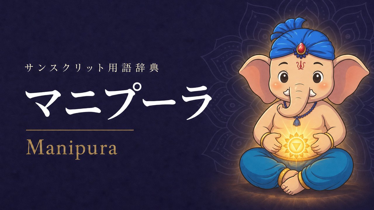 マニプーラ (Manipura・宝石) の意味を表すイラスト (サンスクリット用語辞典)
