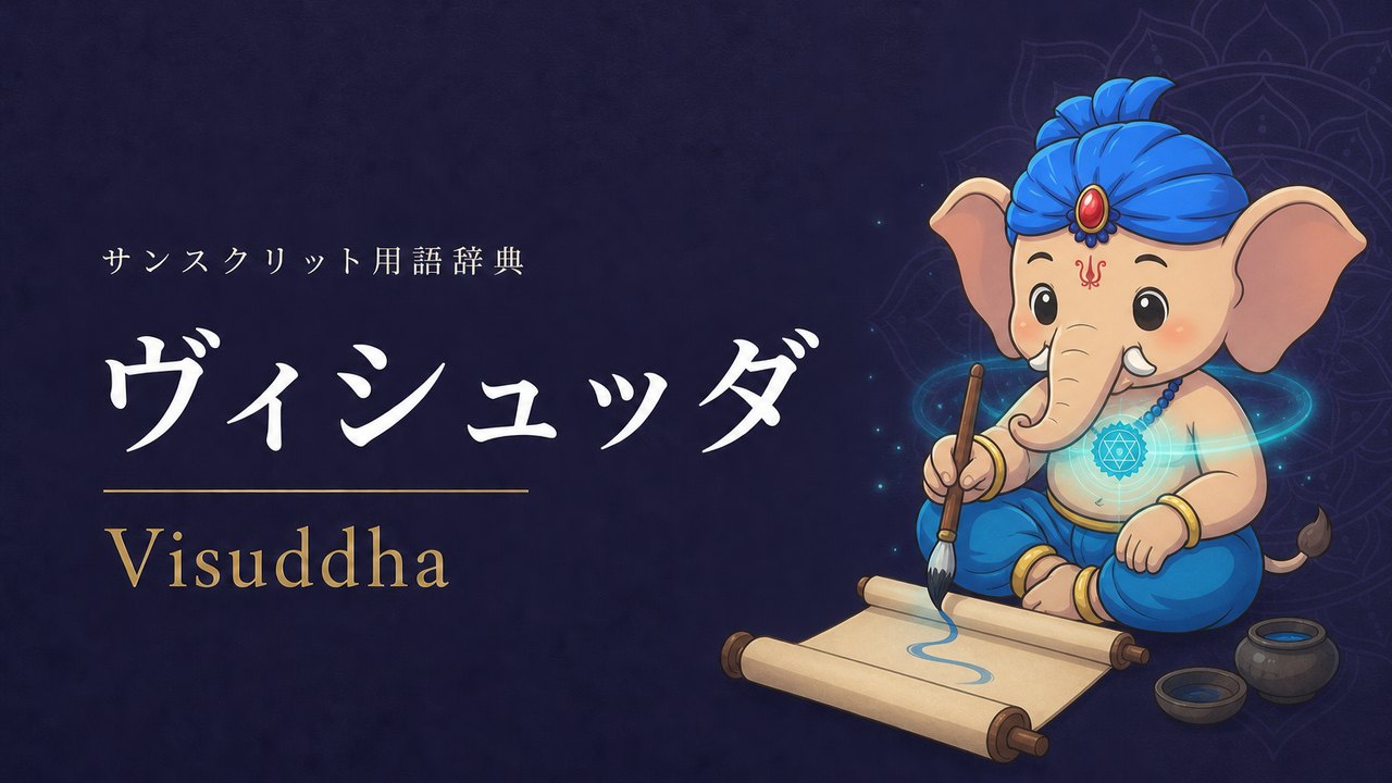 ヴィシュッダ (Visuddha) の意味を表すイラスト (サンスクリット用語辞典)