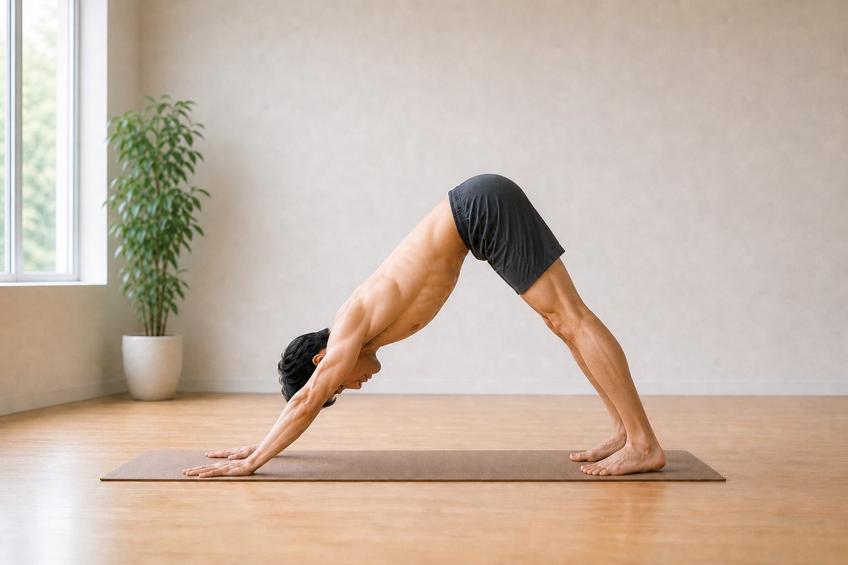 顔を下に向けた犬のポーズ (Adho Mukha Svanasana Pose) のやり方・効果・アライメント