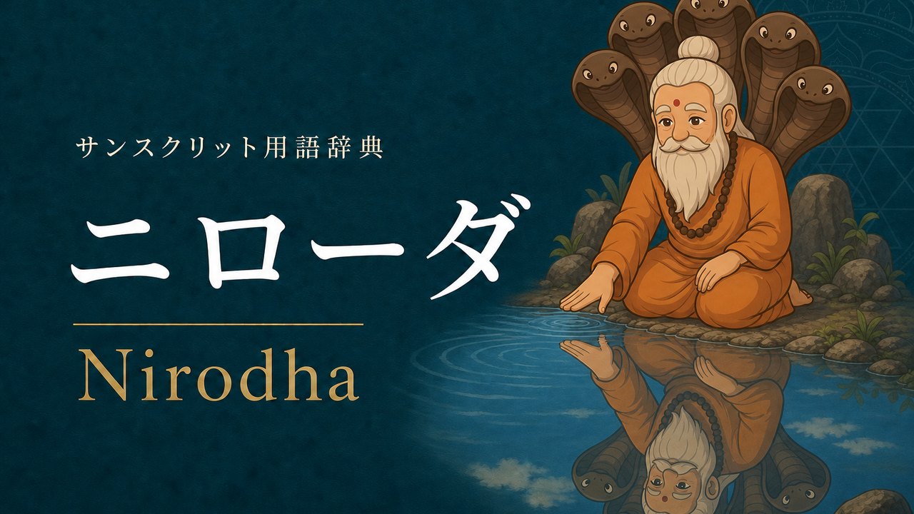 ニローダ (Nirodha・停止) の意味を表すイラスト (サンスクリット用語辞典)