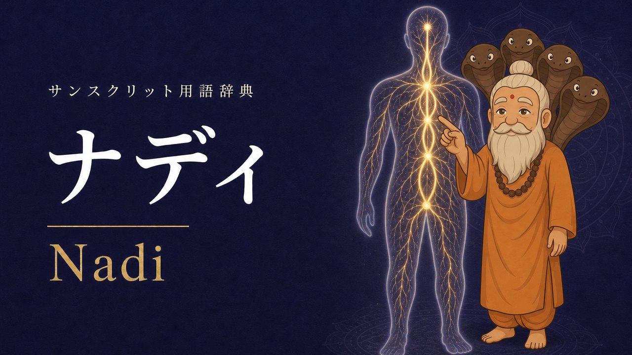 ナディ (Nadi・管・通り道) の意味を表すイラスト (サンスクリット用語辞典)