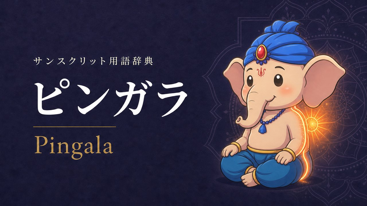 ピンガラ (Pingala) の意味を表すイラスト (サンスクリット用語辞典)