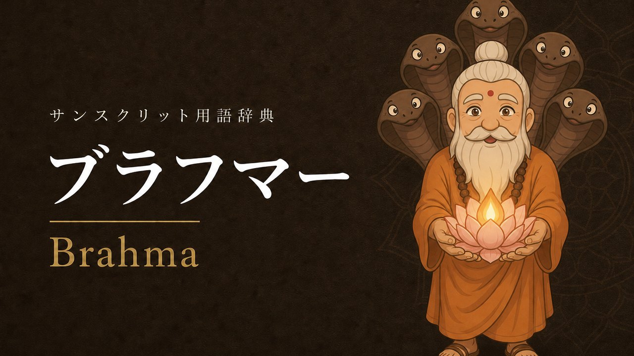 ブラフマー (Brahma) の意味を表すイラスト (サンスクリット用語辞典)