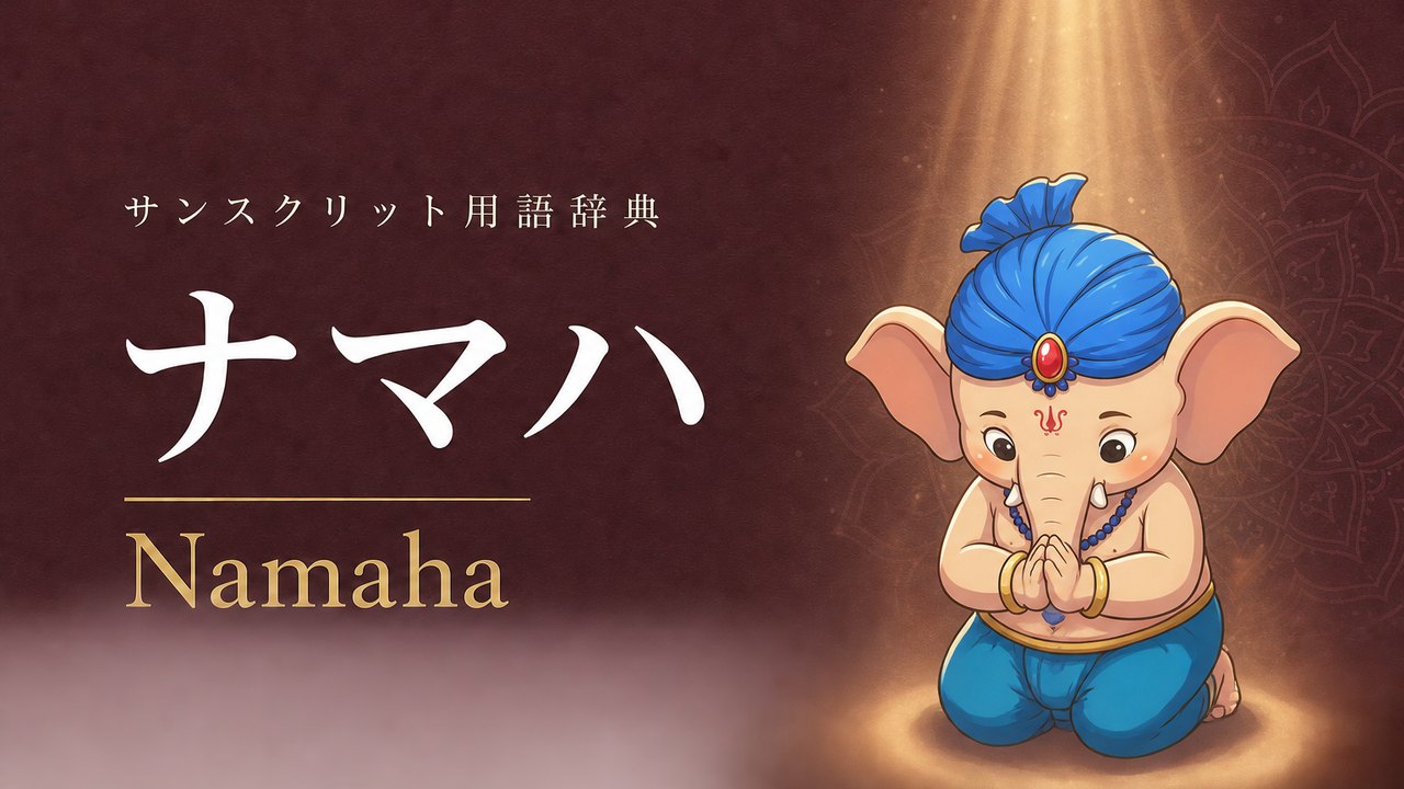 ナマハ (Namaha・私のものではない) の意味を表すイラスト (サンスクリット用語辞典)