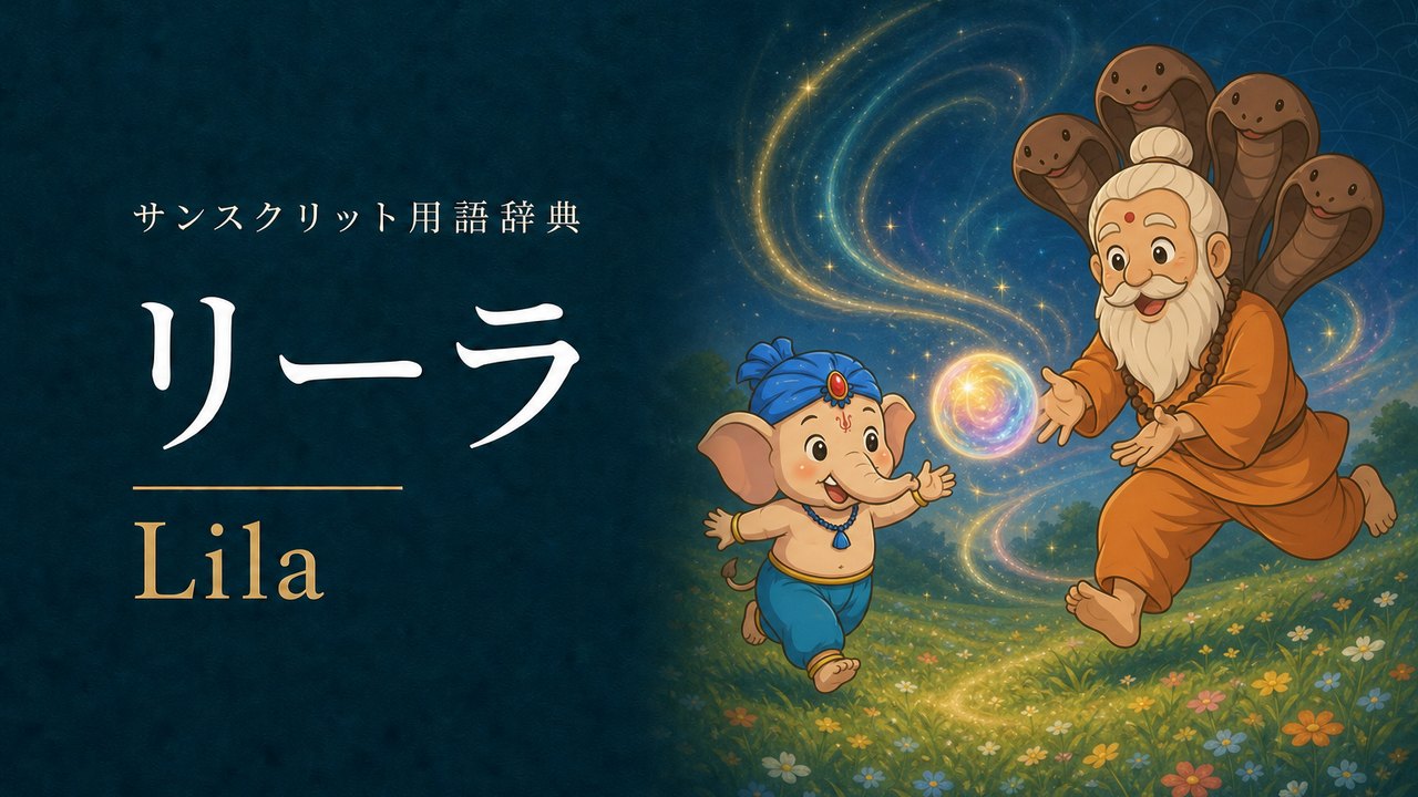 リーラ (Lila・遊び) の意味を表すイラスト (サンスクリット用語辞典)