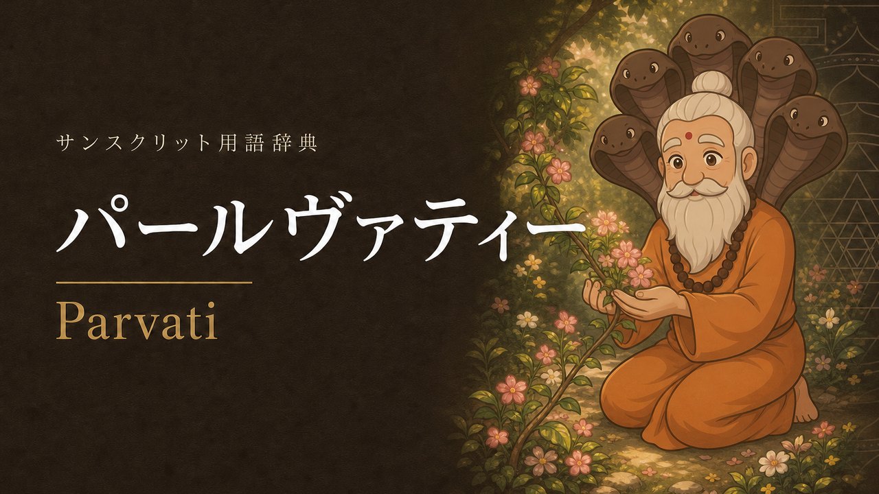 パールヴァティー (Parvati) の意味を表すイラスト (サンスクリット用語辞典)