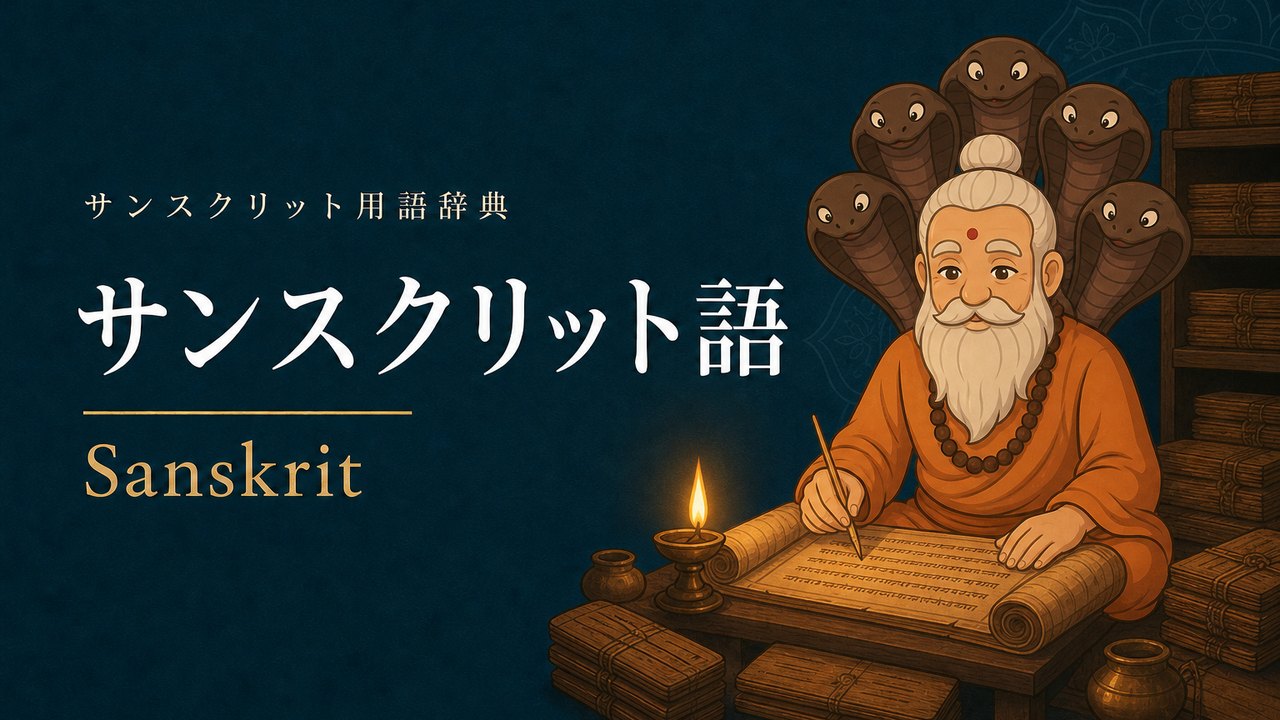 サンスクリット語 (Sanskrit) の意味を表すイラスト (サンスクリット用語辞典)