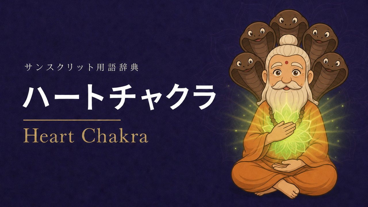 ハートチャクラ (Heart Chakra) の意味を表すイラスト (サンスクリット用語辞典)