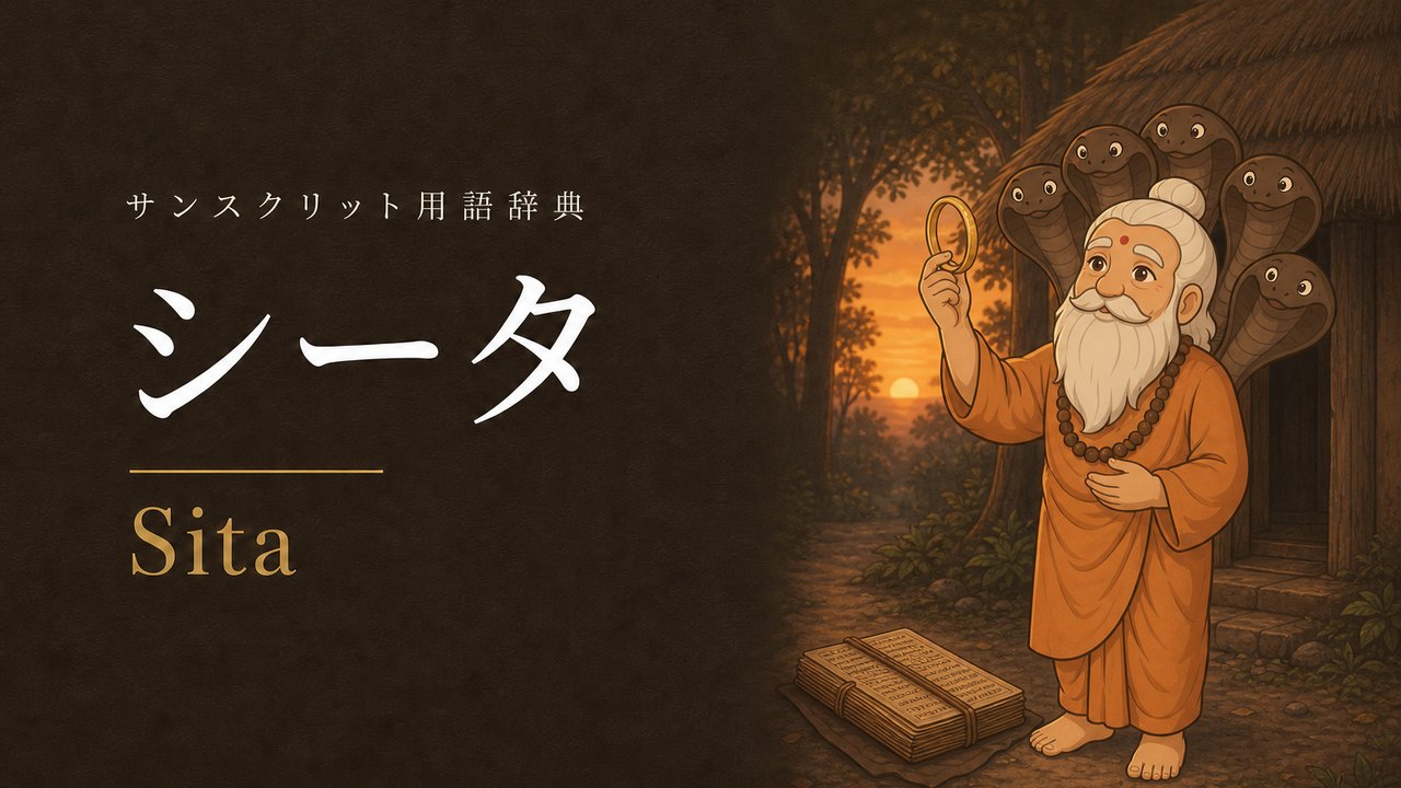 シータ (Sita) の意味を表すイラスト (サンスクリット用語辞典)